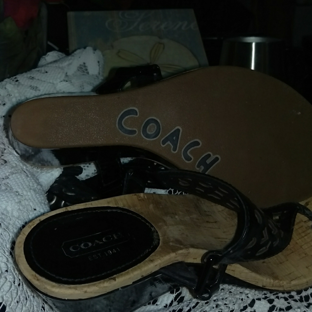 Coach open toed wedges